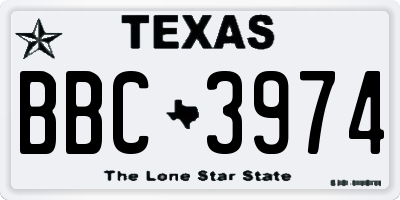 TX license plate BBC3974