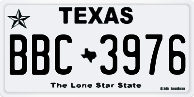 TX license plate BBC3976