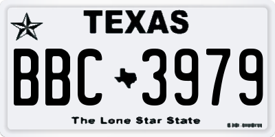 TX license plate BBC3979