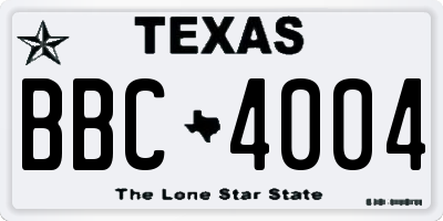 TX license plate BBC4004