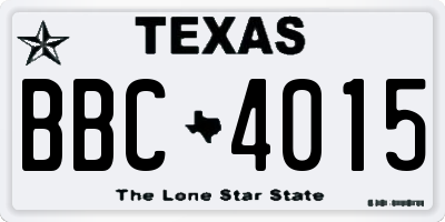 TX license plate BBC4015