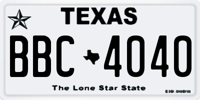 TX license plate BBC4040