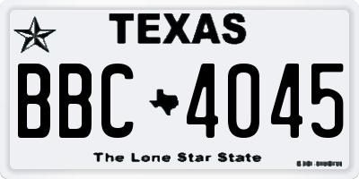 TX license plate BBC4045