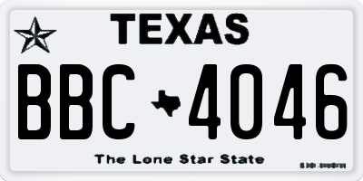 TX license plate BBC4046