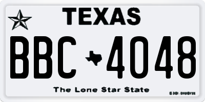 TX license plate BBC4048