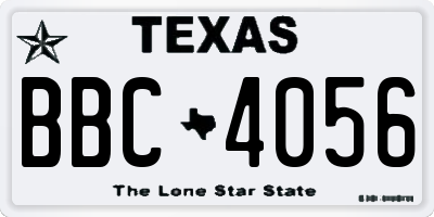 TX license plate BBC4056