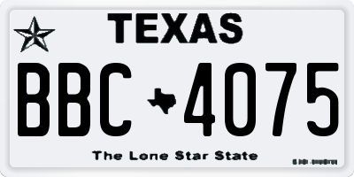 TX license plate BBC4075