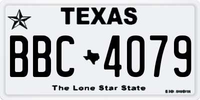 TX license plate BBC4079