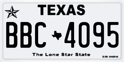 TX license plate BBC4095