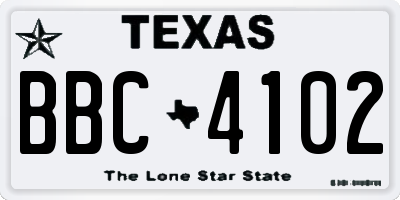 TX license plate BBC4102