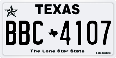 TX license plate BBC4107