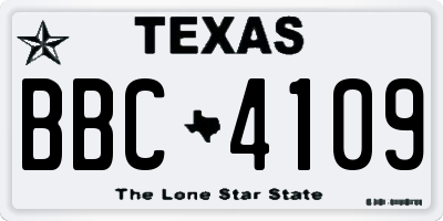 TX license plate BBC4109