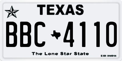 TX license plate BBC4110