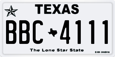 TX license plate BBC4111