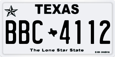 TX license plate BBC4112