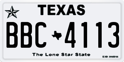 TX license plate BBC4113