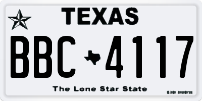 TX license plate BBC4117