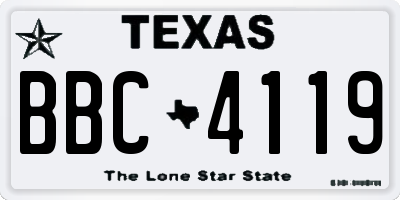 TX license plate BBC4119