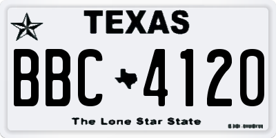TX license plate BBC4120