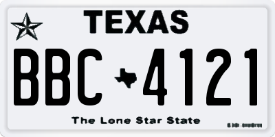 TX license plate BBC4121