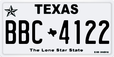 TX license plate BBC4122