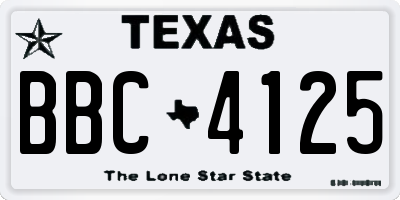 TX license plate BBC4125