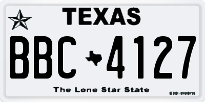 TX license plate BBC4127