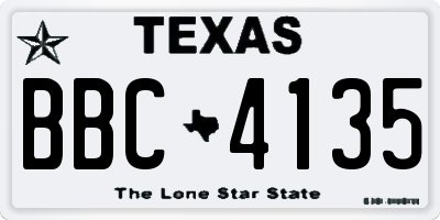 TX license plate BBC4135