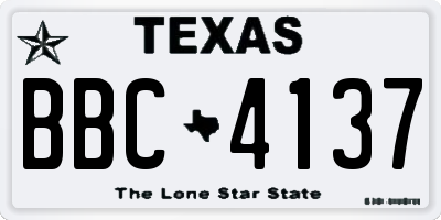 TX license plate BBC4137