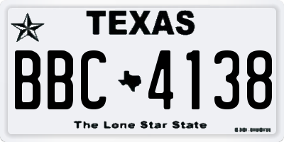 TX license plate BBC4138
