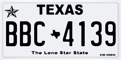 TX license plate BBC4139