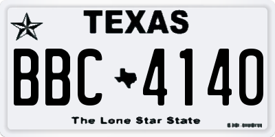 TX license plate BBC4140