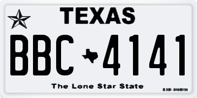 TX license plate BBC4141