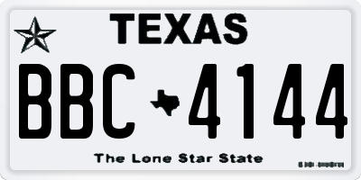 TX license plate BBC4144
