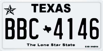 TX license plate BBC4146
