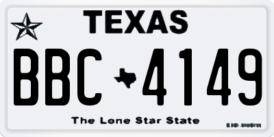 TX license plate BBC4149
