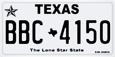 TX license plate BBC4150