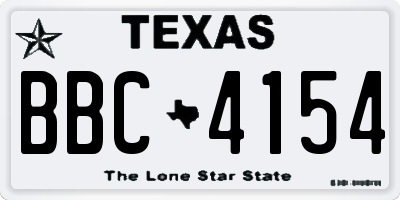 TX license plate BBC4154