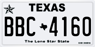 TX license plate BBC4160