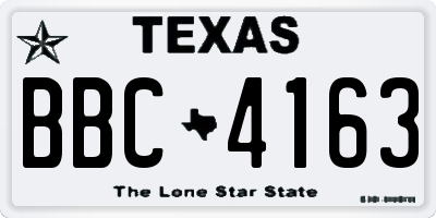 TX license plate BBC4163