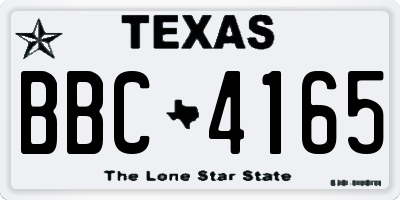 TX license plate BBC4165