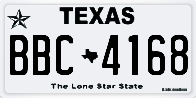 TX license plate BBC4168