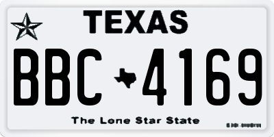 TX license plate BBC4169