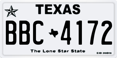 TX license plate BBC4172