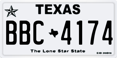 TX license plate BBC4174
