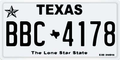TX license plate BBC4178