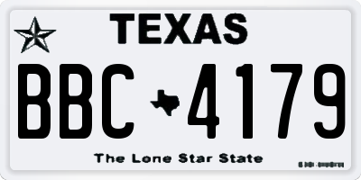 TX license plate BBC4179
