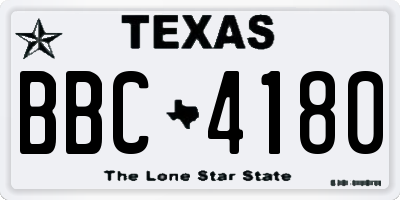 TX license plate BBC4180