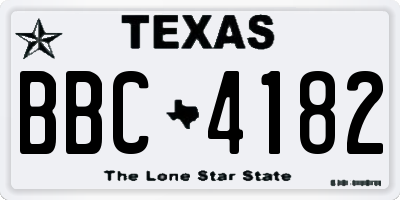 TX license plate BBC4182