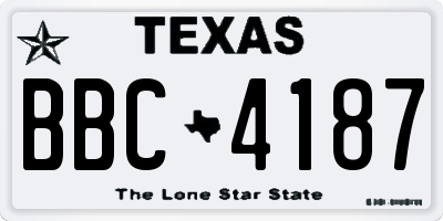 TX license plate BBC4187